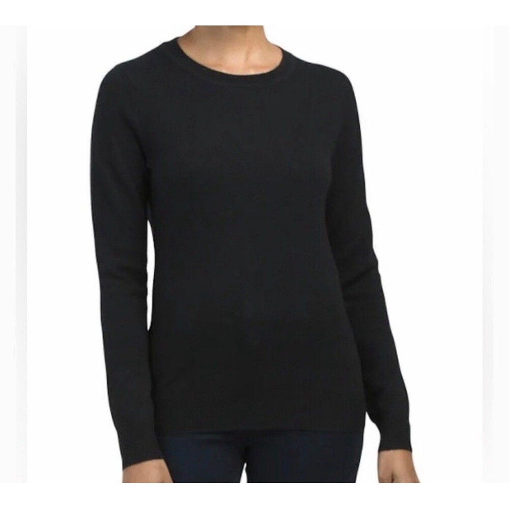 Tahari Pure Luxe 100% Cashmere Sweater Small Black